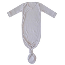  Rib Knit Newborn Knotted Gown - Ash
