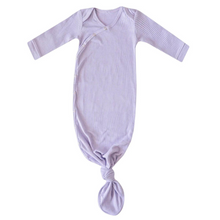  Rib Knit Newborn Knotted Gown - Periwinkle