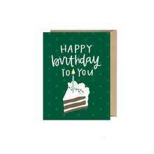  Greeting Card- Green Birthday Cake Card