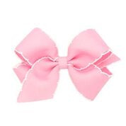  King Grosgrain Bow- Light Pink with White Stitching