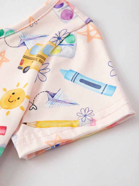 Colorful Back-to-School Delight Girls Dress