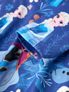 Blue Christmas Character Print Long Sleeve Girls Dress