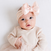 Baby Bling® Satin Small Classic Bow on soft nylon headband: Rosebud