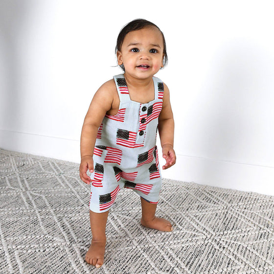 George Blue Flag Organic Coastal Coveralls 4th of July