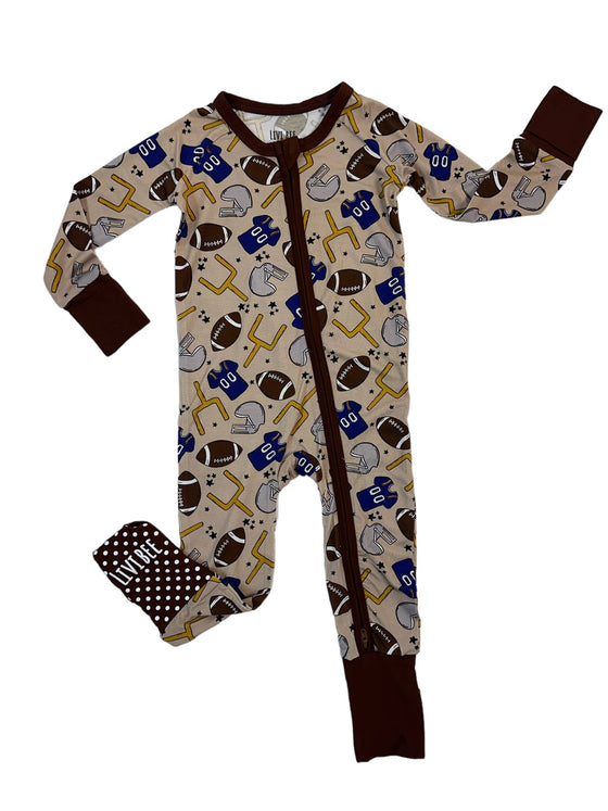 Game On Bamboo Zip Romper