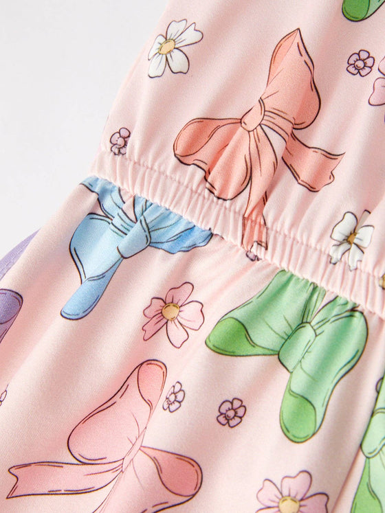 Bow Printed Romper