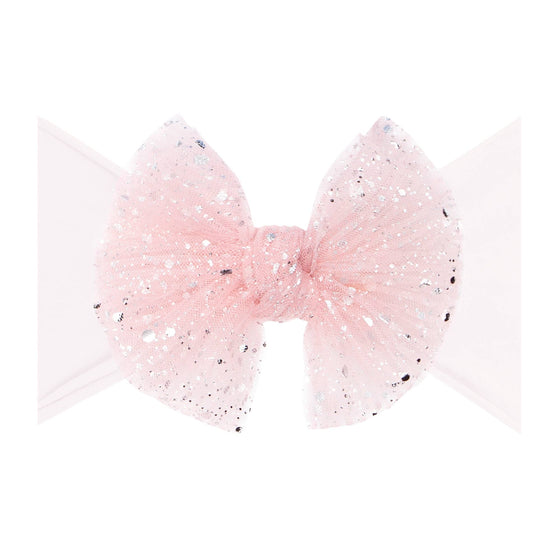 Baby Bling® Tulle FAB® soft nylon headband with tulle bow: Pleated Cherry