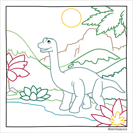 Magic Paper Coloring Book: Dinosaurs