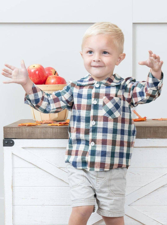 Fall Vintage Plaid Button Up