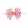 Baby Bling® Tulle FAB® Skinny nylon headband with tulle bow: Pleated Rose Quartz