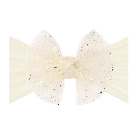 Baby Bling® Tulle FAB® soft nylon headband with tulle bow: Pleated Cherry