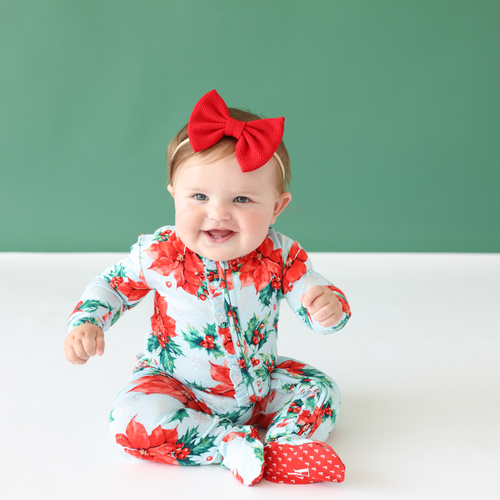Winter Lily- Footie Ruffled Zippered One Piece