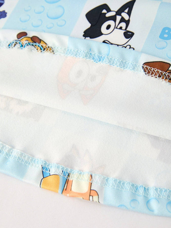 Bluey Character Print Blue Girls Dress