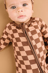 Espresso Checkered Bamboo Sleeper