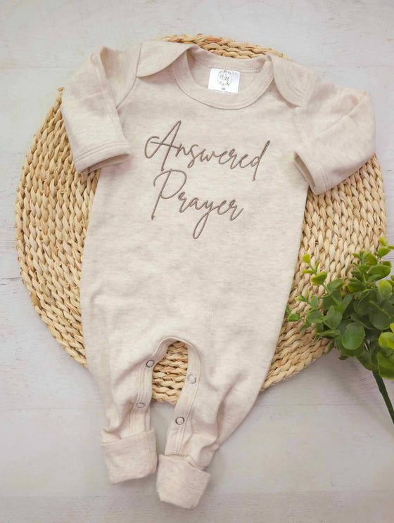 Answered Prayers Oatmeal Romper + Hat