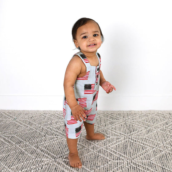 George Blue Flag Organic Coastal Coveralls 4th of July