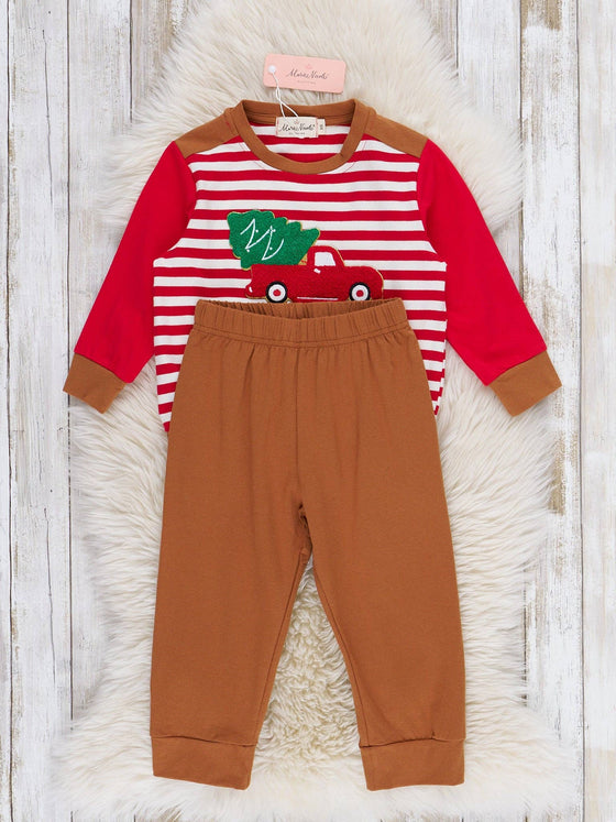Farmhouse Striped Truck Outfit