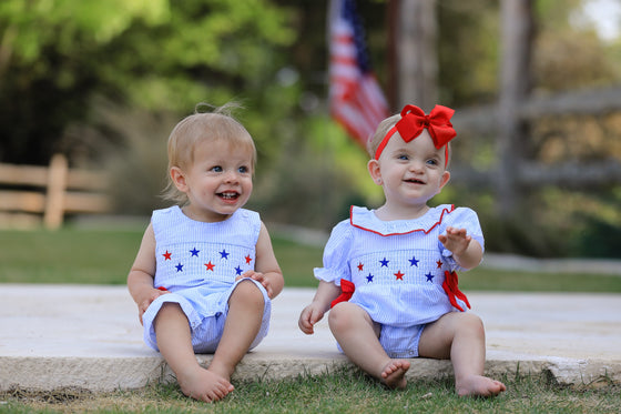 Star Smocked Ruffle Romper