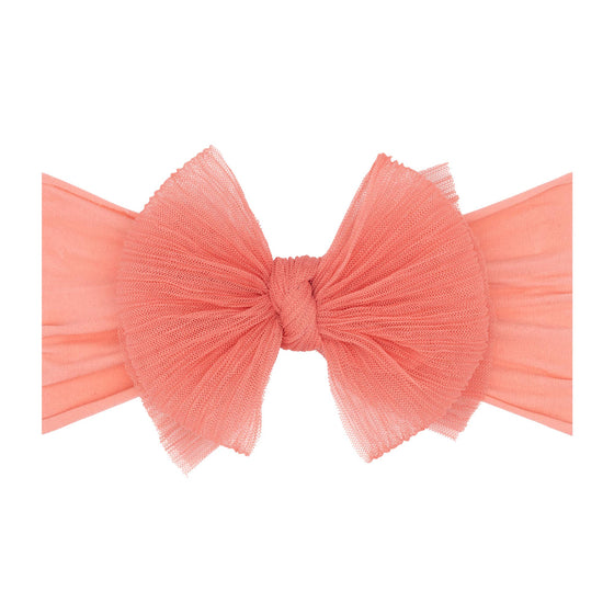 Baby Bling® Tulle FAB® soft nylon headband with tulle bow: Pleated Cherry