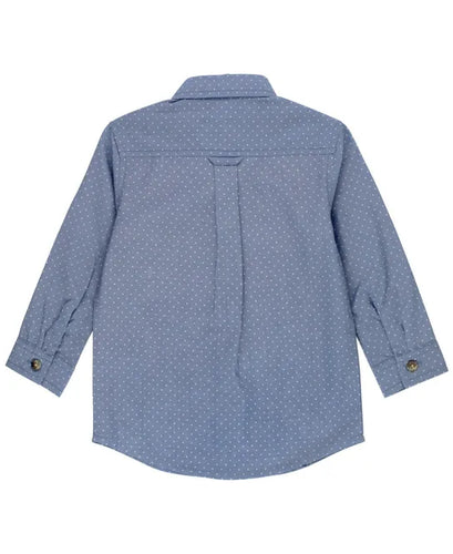 Chambray Dots Long Sleeve Button Down Shirt