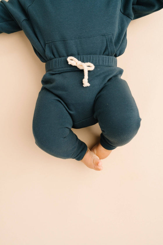 Navy Hoodie Romper Set