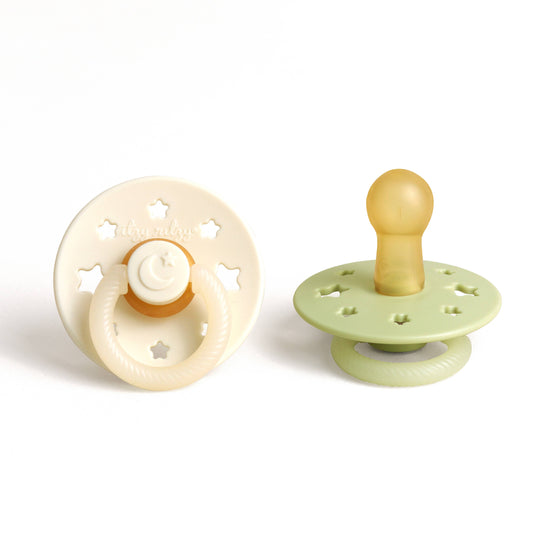 *NEW STYLES* Itzy Soother™ Natural Rubber Paci Sets: Glow - Buttercream + Pistachio 6-18 M