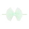 Baby Bling® Tulle FAB® Skinny nylon headband with tulle bow: Pleated Rose Quartz