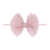 Baby Bling® Tulle FAB® Skinny nylon headband with tulle bow: Pleated Rose Quartz