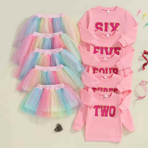 Two Chenille Letter Long Sleeve Tutu
