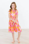 Retro Daisies Short Sleeve Pocket Twirl Dress