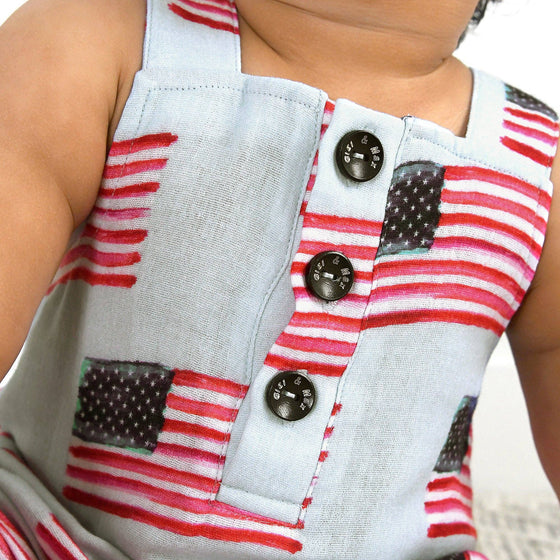 George Blue Flag Organic Coastal Coveralls 4th of July