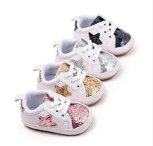  Infant Star Sequin White Sneakers Black