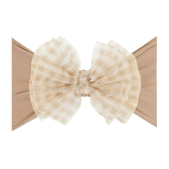 Baby Bling® Tulle FAB® soft nylon headband with tulle bow: Pleated Cherry