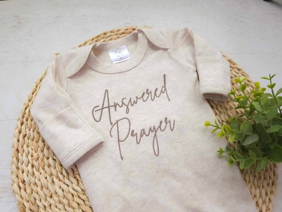 Answered Prayers Oatmeal Romper + Hat