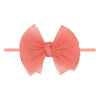 Baby Bling® Tulle FAB® Skinny nylon headband with tulle bow: Pleated Rose Quartz