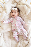 Bows in Bloom Ruffle Zipper Footie