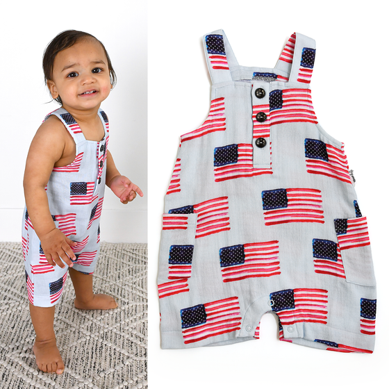 George Blue Flag Organic Coastal Coveralls 4th of July