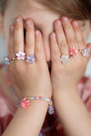 Boutique Shimmer Flower Rings, 5pcs