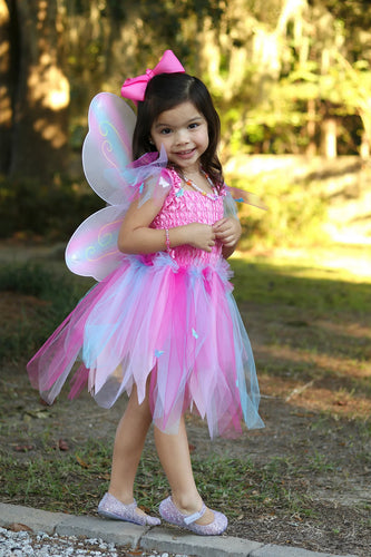 Butterfly Dress & Wings with Wand - Pink/Multi