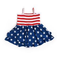  Quincy Stars & Stripes Smocked Tiered Tutu Bamboo 4th ofJuly