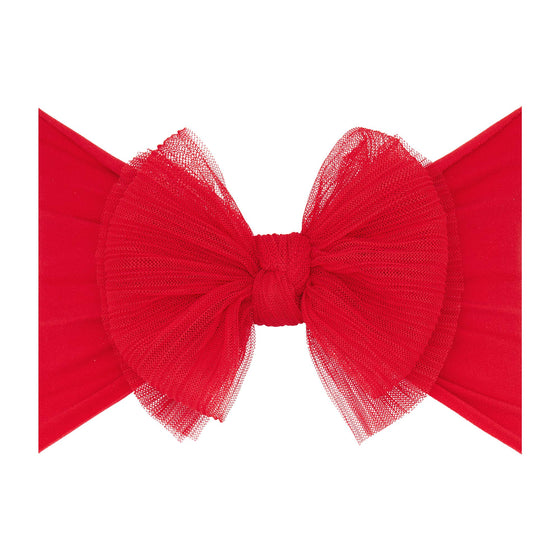 Baby Bling® Tulle FAB® soft nylon headband with tulle bow: Pleated Cherry
