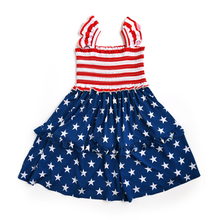 Quincy Stars & Stripes Smocked Dress Bamboo 4th of July
