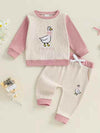 2-Piece Silly Goose Waffle Knit Color Block Lounge Set