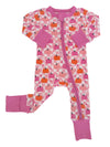2-Way Convertible Zip Romper, Pumpkin Checkerboard Pink