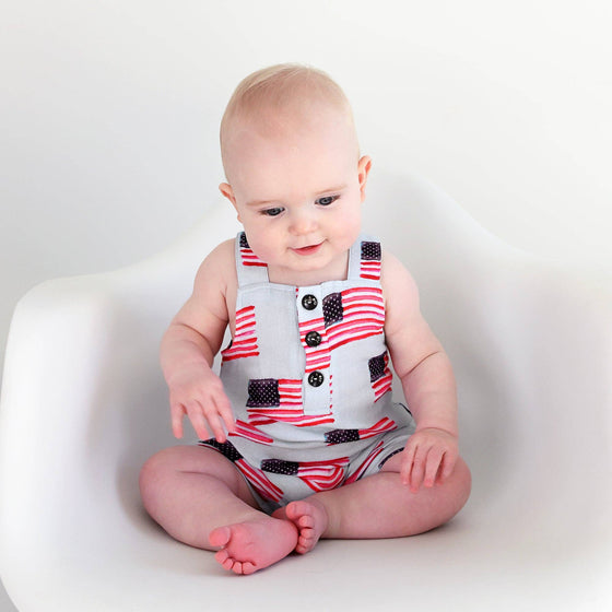 George Blue Flag Organic Coastal Coveralls 4th of July