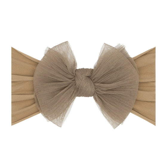 Baby Bling® Tulle FAB® soft nylon headband with tulle bow: Pleated Cherry
