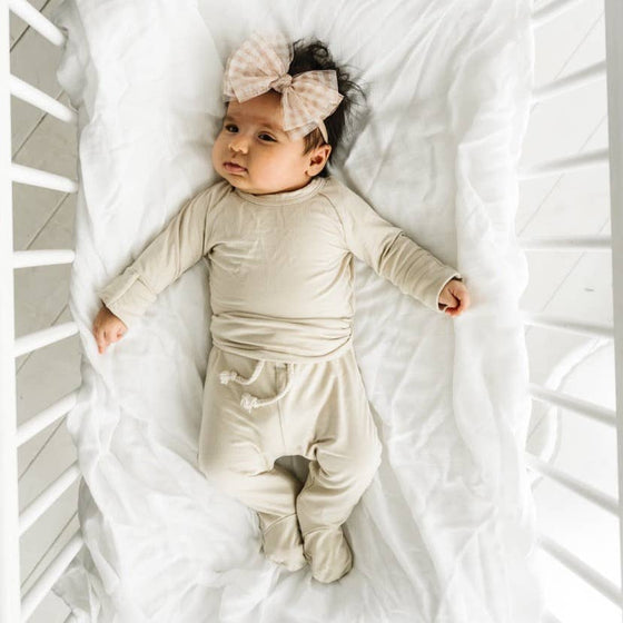 Baby Bling® Tulle FAB® Skinny nylon headband with tulle bow: Pleated Rose Quartz