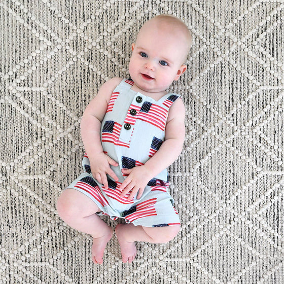 George Blue Flag Organic Coastal Coveralls 4th of July