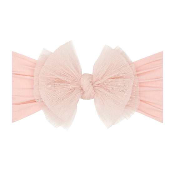 Baby Bling® Tulle FAB® soft nylon headband with tulle bow: Pleated Cherry