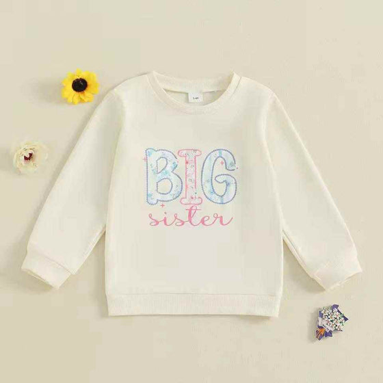 Big Sister Cream Floral Long Sleeved Pullover